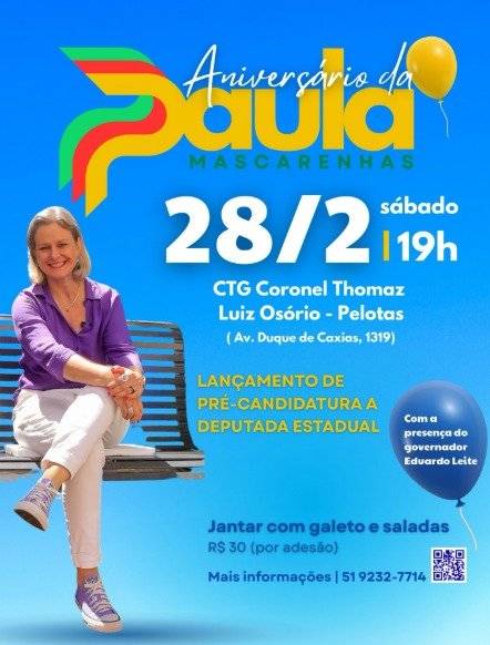 Paula Mascarenhas convida para aniversário que marcará o lançamento de sua pré-candidatura a deputada estadual