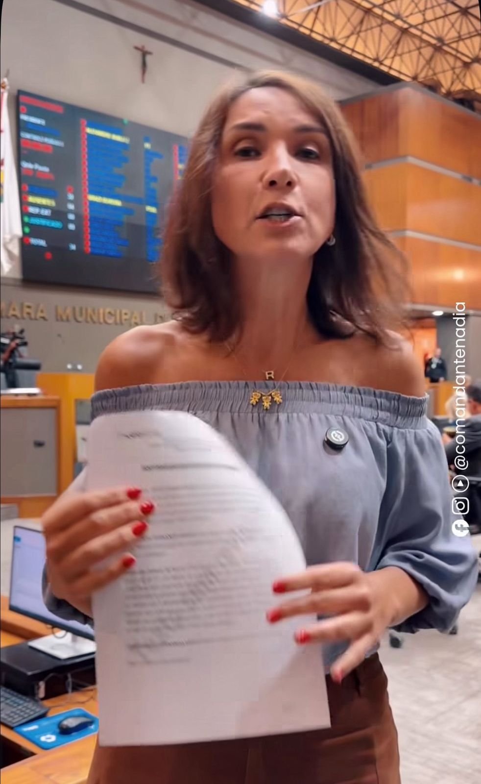 Nádia denuncia fala eleitoral no plenário