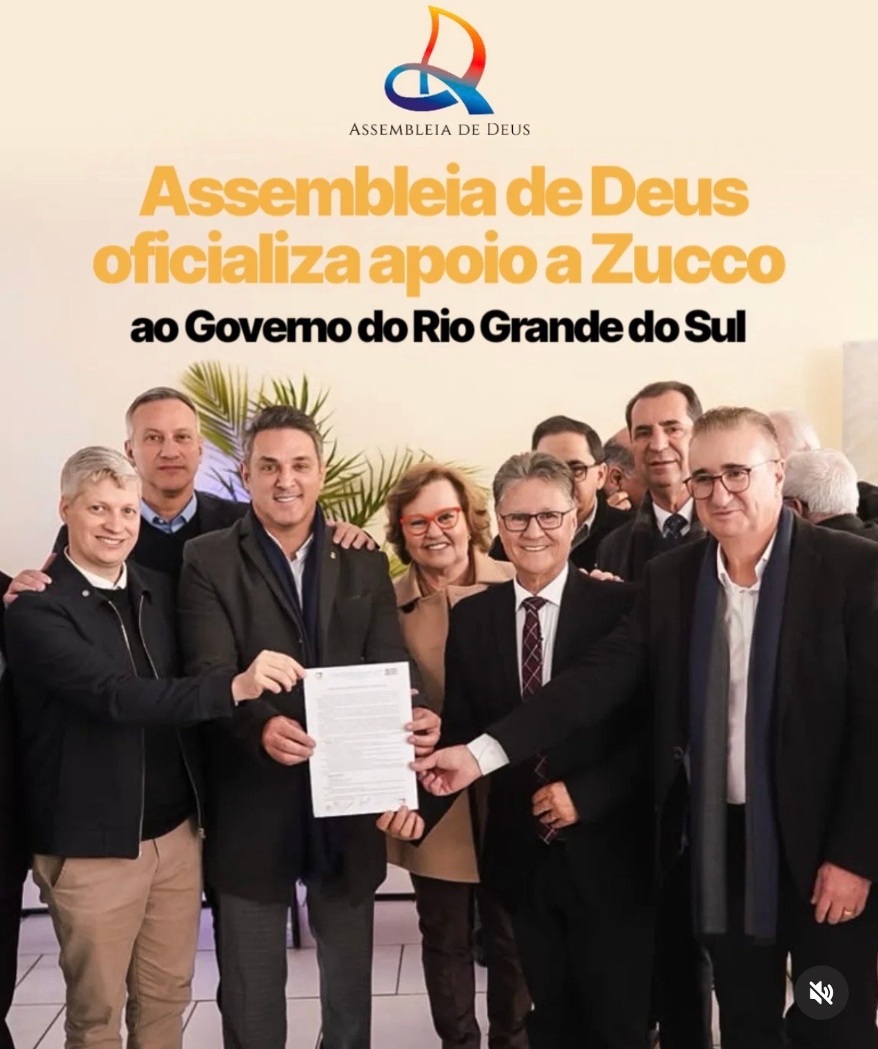 Convenção Gaúcha das Assembleias de Deus apoia Zucco 