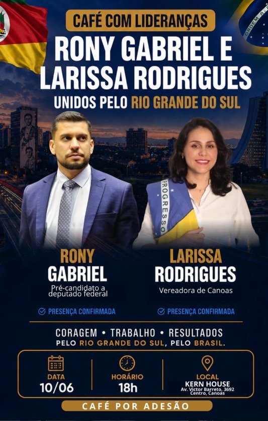 Café com Lideranças reúne Larissa Rodrigues e Rony Gabriel em Canoas